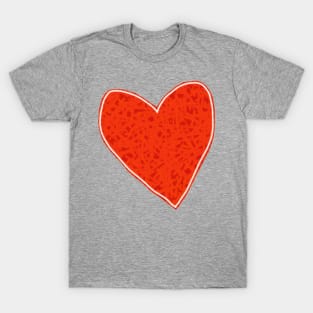 Red Textured Heart T-Shirt